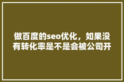做百度的seo优化，如果没有转化率是不是会被公司开除「百度seo效果优化分析」