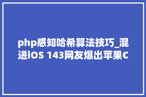 php感知哈希算法技巧_混进iOS 143网友爆出苹果CSAM检测技能出现哈希冲突