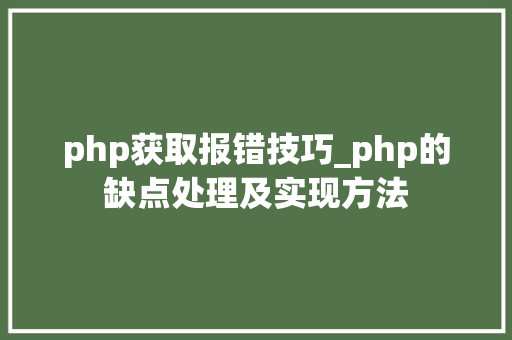 php获取报错技巧_php的缺点处理及实现方法