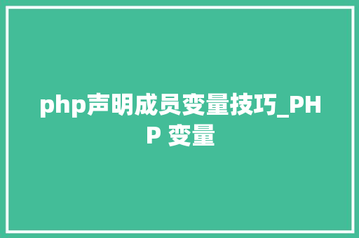 php声明成员变量技巧_PHP 变量