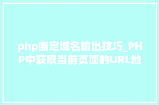 php断定域名输出技巧_PHP中获取当前页面的URL地址的方法