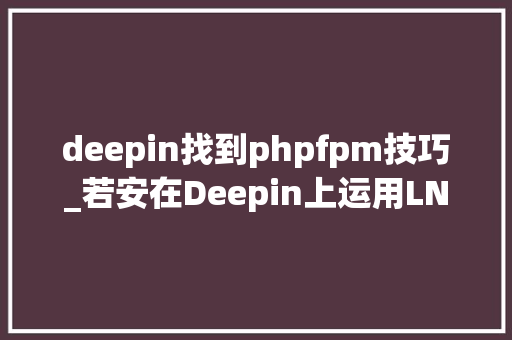 deepin找到phpfpm技巧_若安在Deepin上运用LNMP