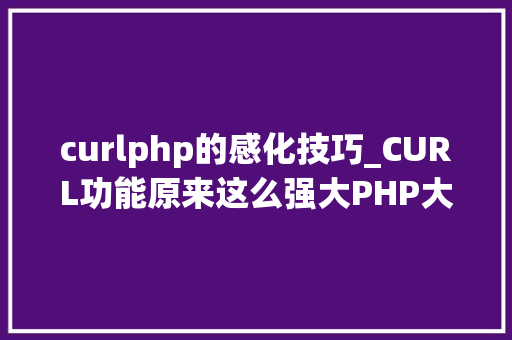 curlphp的感化技巧_CURL功能原来这么强大PHP大年夜神都在用