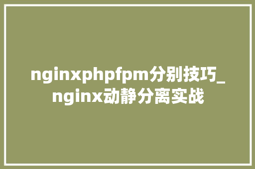 nginxphpfpm分别技巧_nginx动静分离实战