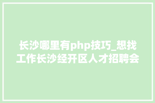 长沙哪里有php技巧_想找工作长沙经开区人才招聘会来了