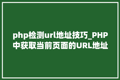 php检测url地址技巧_PHP中获取当前页面的URL地址的方法