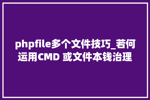 phpfile多个文件技巧_若何运用CMD 或文件本钱治理器计算文件夹中的文件数量