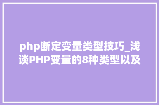 php断定变量类型技巧_浅谈PHP变量的8种类型以及弱类型