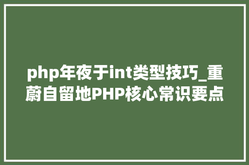 php年夜于int类型技巧_重蔚自留地PHP核心常识要点