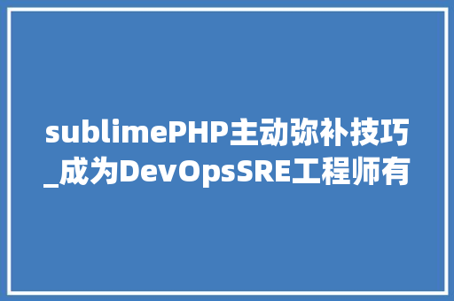 sublimePHP主动弥补技巧_成为DevOpsSRE工程师有多灾看看这份必备技能清单