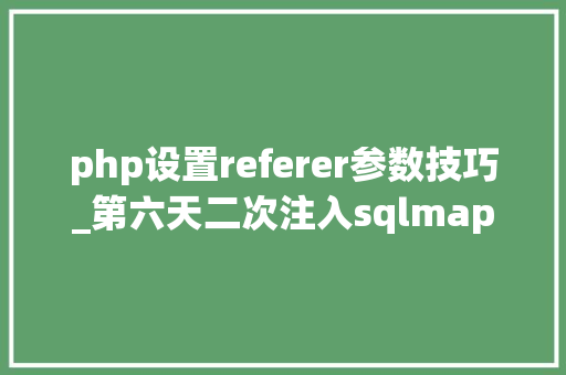 php设置referer参数技巧_第六天二次注入sqlmap简单参数