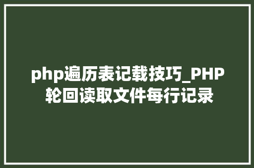 php遍历表记载技巧_PHP 轮回读取文件每行记录