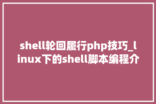 shell轮回履行php技巧_linux下的shell脚本编程介绍
