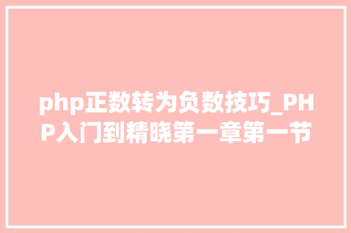php正数转为负数技巧_PHP入门到精晓第一章第一节