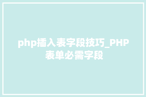 php插入表字段技巧_PHP 表单必需字段