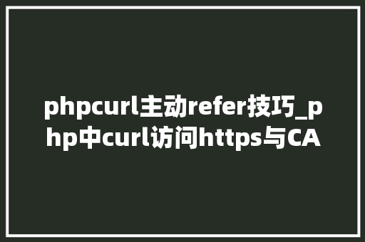phpcurl主动refer技巧_php中curl访问https与CA证书代码示例