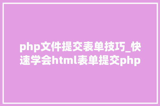 php文件提交表单技巧_快速学会html表单提交php