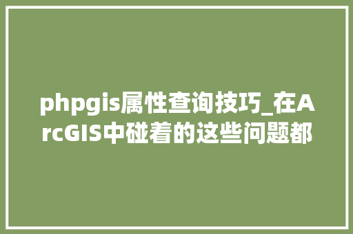 phpgis属性查询技巧_在ArcGIS中碰着的这些问题都与坐标系有关