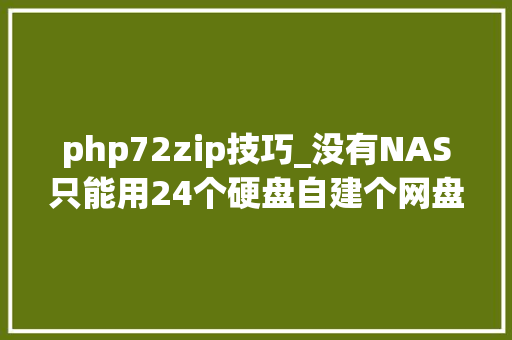 php72zip技巧_没有NAS只能用24个硬盘自建个网盘