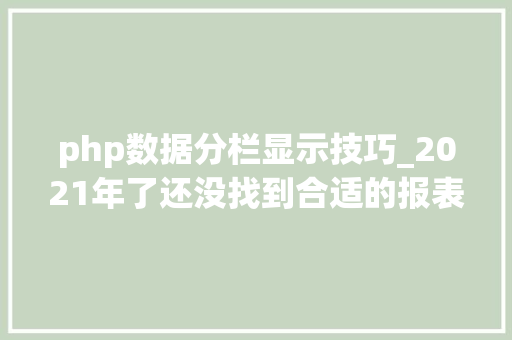 php数据分栏显示技巧_2021年了还没找到合适的报表软件来看看这几款报表软件
