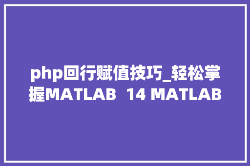 php回行赋值技巧_轻松掌握MATLAB  14 MATLAB基本语法