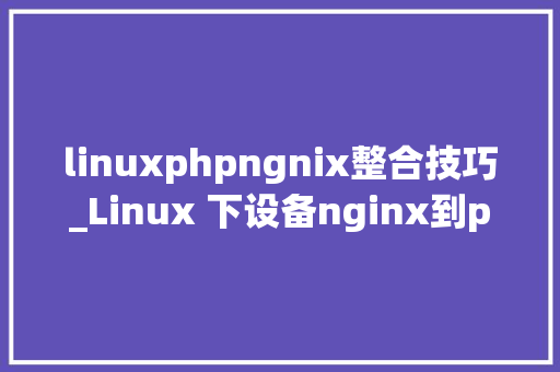linuxphpngnix整合技巧_Linux 下设备nginx到php的连接