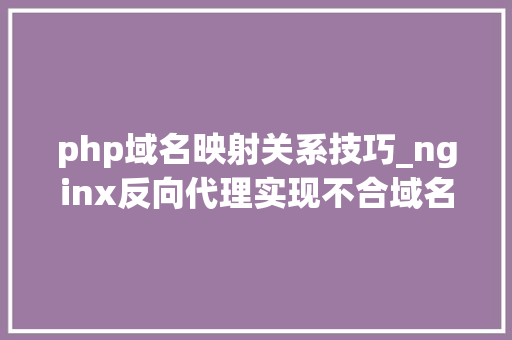 php域名映射关系技巧_nginx反向代理实现不合域名映射到同一台做事器的相同端口