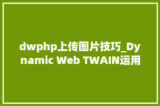 dwphp上传图片技巧_Dynamic Web TWAIN运用教程将图像上传到Web做事器下