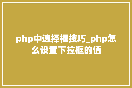 php中选择框技巧_php怎么设置下拉框的值