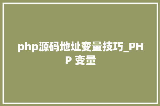 php源码地址变量技巧_PHP 变量