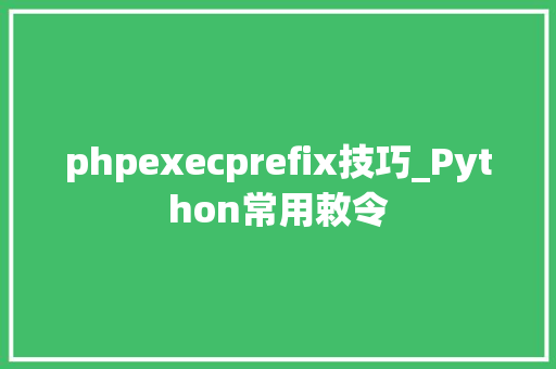 phpexecprefix技巧_Python常用敕令