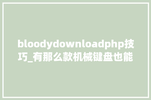 bloodydownloadphp技巧_有那么款机械键盘也能让妹子爱慕 BLOODY B770粉军二代