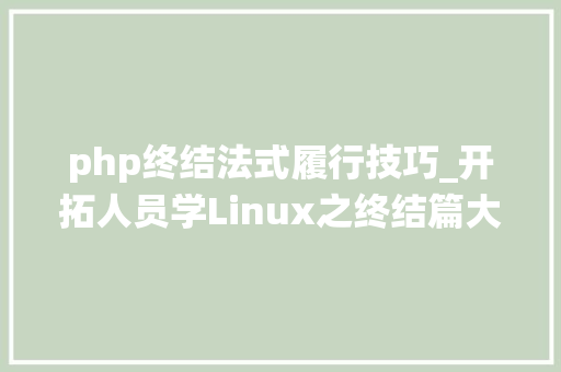 php终结法式履行技巧_开拓人员学Linux之终结篇大年夜型系统开拓经验谈