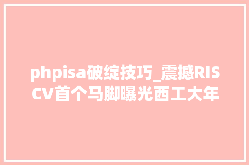 phpisa破绽技巧_震撼RISCV首个马脚曝光西工大年夜团队逆袭安然领域