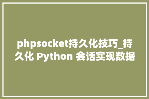 phpsocket持久化技巧_持久化 Python 会话实现数据持久化和可重用性