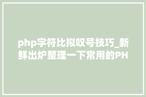 php字符比拟叹号技巧_新鲜出炉整理一下常用的PHP字符串函数