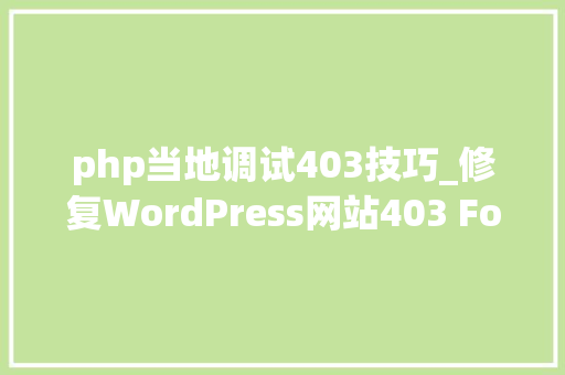 php当地调试403技巧_修复WordPress网站403 Forbidden缺点的解决筹划