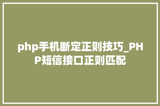 php手机断定正则技巧_PHP短信接口正则匹配