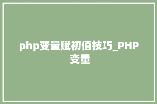 php变量赋初值技巧_PHP 变量