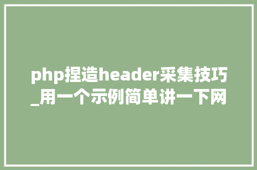 php捏造header采集技巧_用一个示例简单讲一下网站采集的的过程