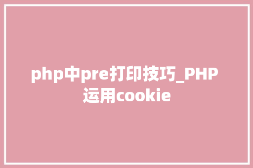 php中pre打印技巧_PHP 运用cookie