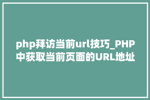 php拜访当前url技巧_PHP中获取当前页面的URL地址的方法