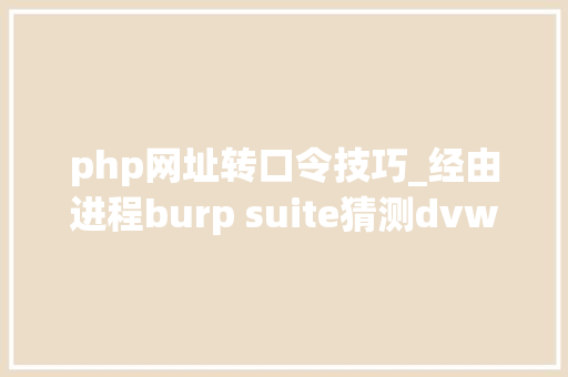 php网址转口令技巧_经由进程burp suite猜测dvwa在线网站的登录口令