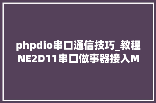 phpdio串口通信技巧_教程NE2D11串口做事器接入Modbus物联网平台