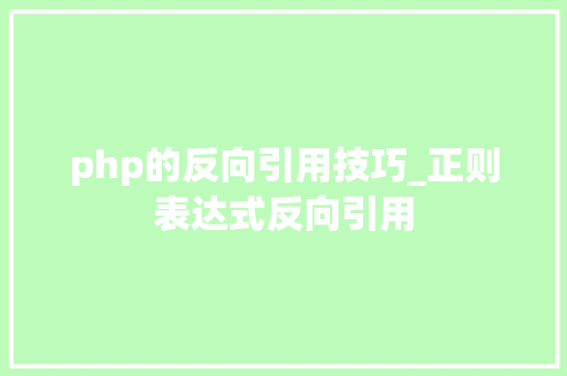 php的反向引用技巧_正则表达式反向引用