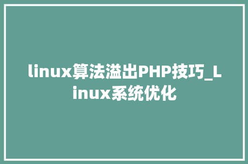 linux算法溢出PHP技巧_Linux系统优化