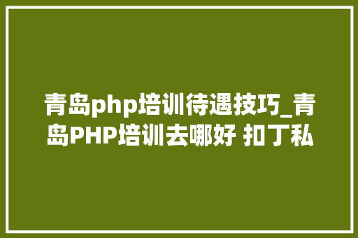青岛php培训待遇技巧_青岛PHP培训去哪好 扣丁私塾PHP视频教程适合什么人看