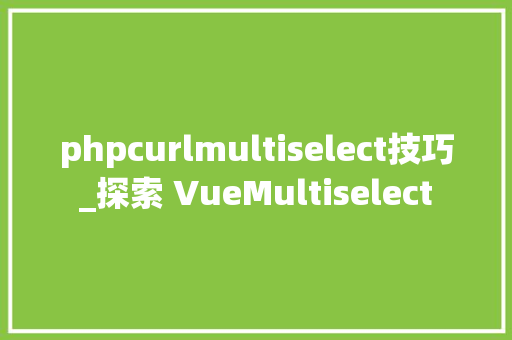 phpcurlmultiselect技巧_探索 VueMultiselect