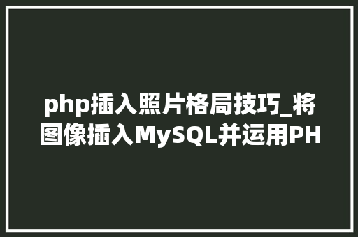 php插入照片格局技巧_将图像插入MySQL并运用PHP检索图像