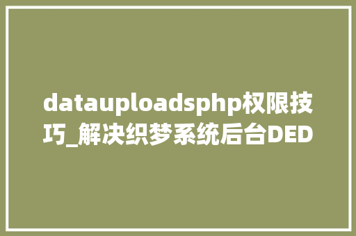 datauploadsphp权限技巧_解决织梦系统后台DEDECMS安然提示的图文教程